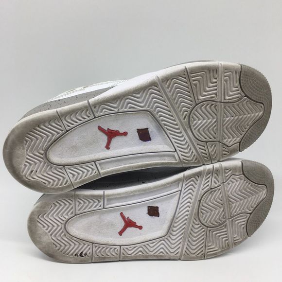 Nike Air Jordan 4 Retro White Oreo PS Pre School Size 2 Youth Used BQ7669 100 - Picture 9 of 10
